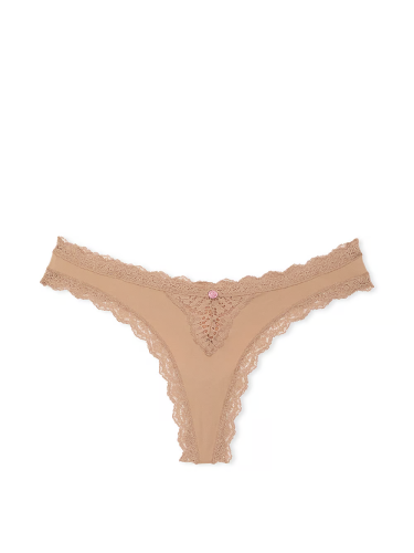 Трусики Dream Angels Lace-Trim Thong Panty Praline