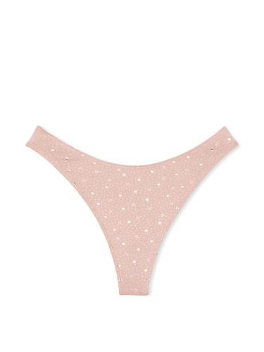 Трусики Stretch Cotton High-Leg Scoop Thong Panty Pink Zinc Hearts