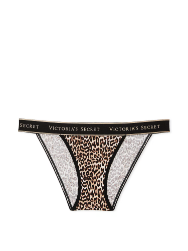 Трусики Victoria's Secret Logo Cotton Tanga Panty Animal Skin