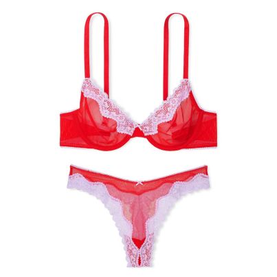 Комплект Tease Unlined Demi Bra Bright Vermillion & Silky Lilac