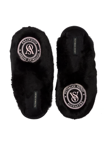 Домашні тапочки Closed Toe Faux Fur Slipper Black