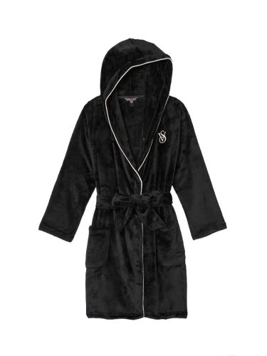 Плюшевий халат Short Cozy Robe Black