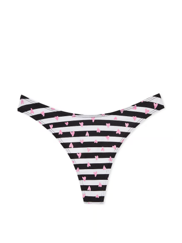 Трусики PINK Cotton High-Leg Thong Panty Hearts