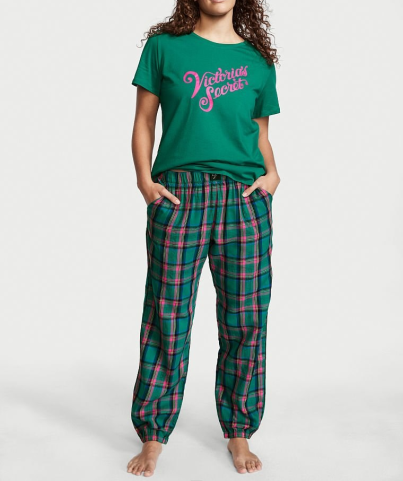 Піжама Flannel Jogger Tee-Jama Set Green Plaid