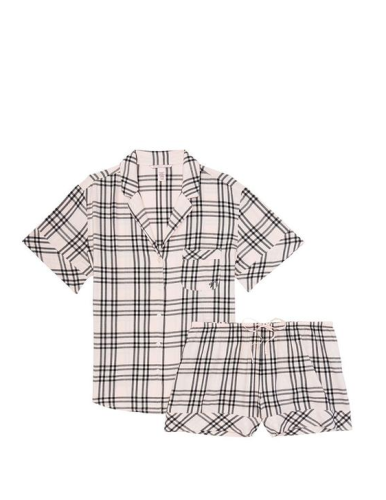 Піжама Flannel Short Pajama Set Black Check