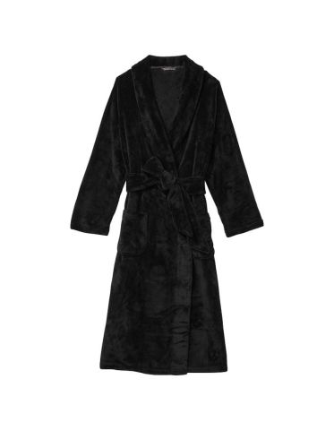 Плюшевий халат Plush Long Robe Black від Victoria's Secret