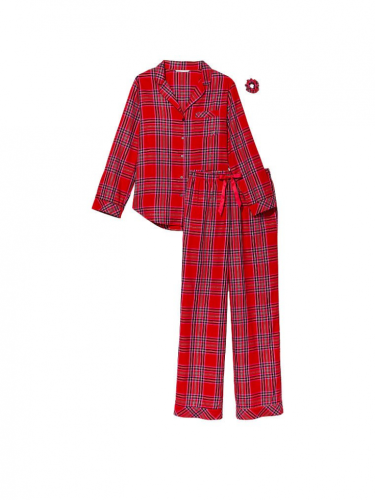 Flannel Long Pajama Set Black Hearts Victoria s Secret 005654 VS Angel Beauty
