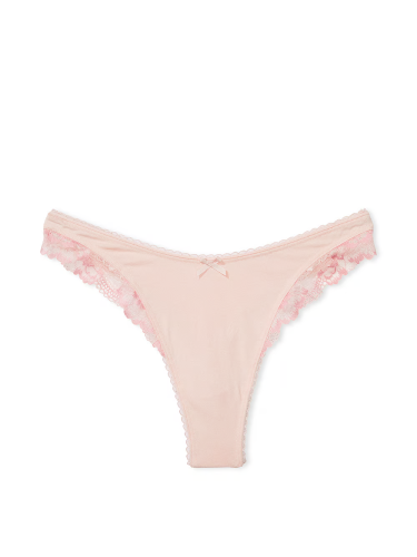 Трусики Stretch Cotton High-Leg Thong Panty Purest Pink Victoria's Secret