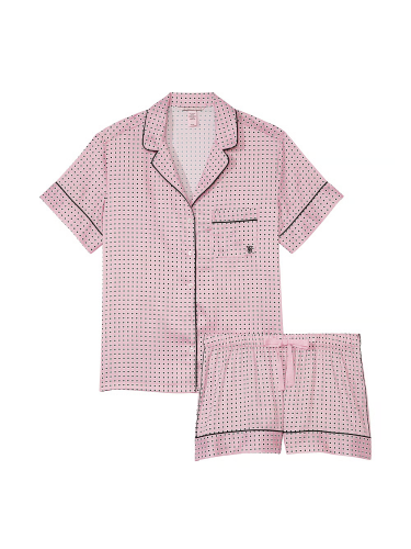 Піжама сатинова Satin Short Pajama Set Chalk Rose Geometric від Victoria's Secret