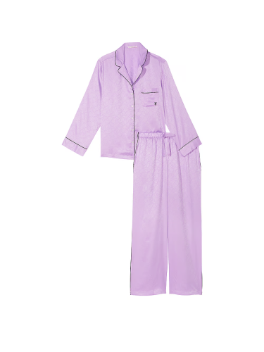 Піжама сатинова Satin Long Pajama Set Unicorn Purple Victoria's Secret
