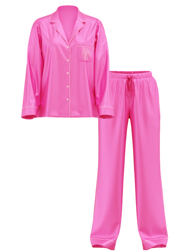 Піжама сатинова Satin Long Pajama Set New Peony