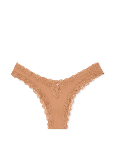 Трусики Dream Angels Lace Brazilian Panty Lace Trim Toffee