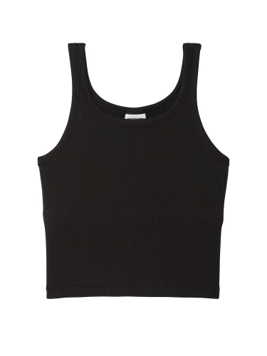 Топ в рубчик Pink Rib Crop Tank Top Black