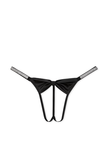 Трусики Shine Bow Satin Crotchless V-String Panty Victoria's Secret