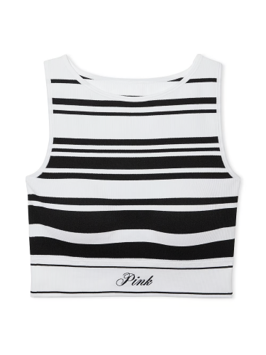 Топ-бра Bra Top Seamless High-Neck Bra Black & White Stripe від Victoria's Secret