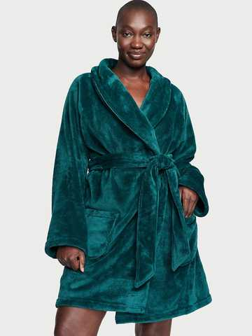 Плюшевий халат Short Cozy Robe Deepest Green від Victoria's Secret