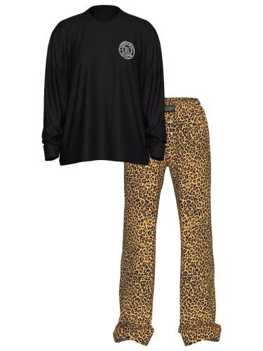 Піжама Flannel Long-Sleeve Tee-Jama Set Safari Gold Leopard