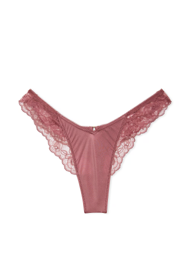 Трусики Rose Lace-Trim High-Leg Thong Panty Vintage Rose