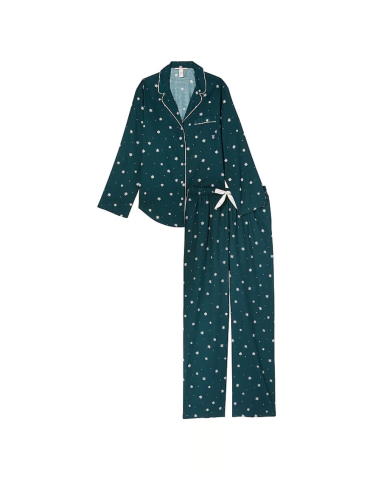 Піжама Flannel Long Pajama Set Black Ivy Snowflakes від Victoria's Secret
