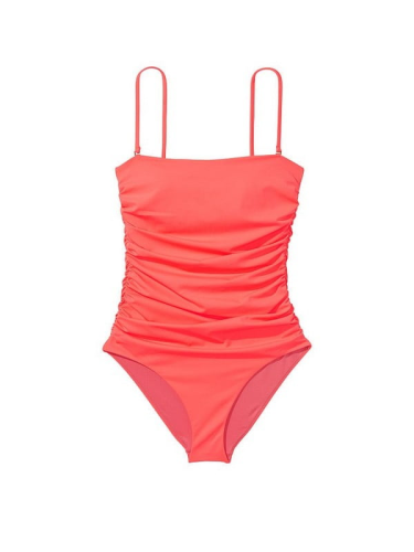 Суцільний купальник Victoria's Secret Ruched One-Piece Swimsuit Coral Blaze