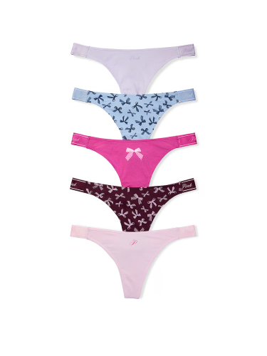 Набір трусиків 5-Pack Logo Cotton Thong Panties Ribbon
