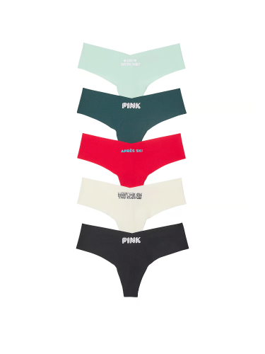 Набір трусиків 5-Pack No-Show Thong Panties Holiday Pack