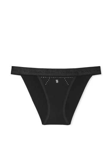 Трусики Logo Micro Shine Patch Tanga Panty Black