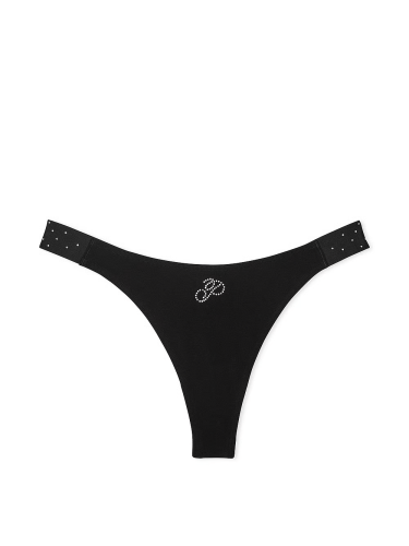 Трусики Logo Cotton High-Leg Thong Panty Black