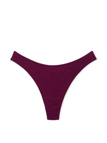 Трусики Stretch Cotton High-Leg Scoop Thong Panty Bordo