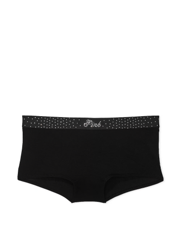 Трусики Logo Cotton Boyshort Panty Pure Black Diamante Waistband