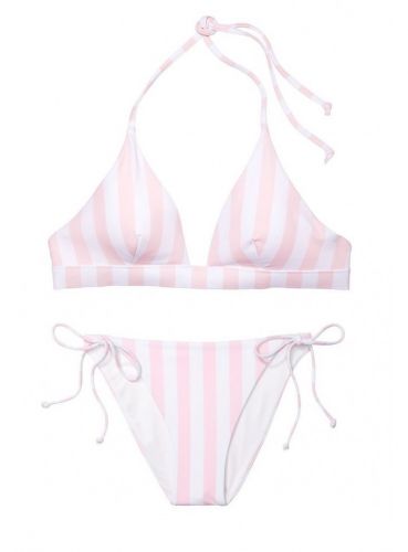 Купальник Victoria's Secret Essential Halter Bikini  Pink Stripes