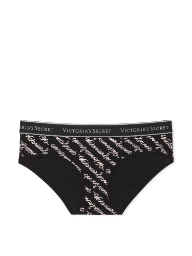 Трусики Logo Cotton Hiphugger Panty Black VS Script