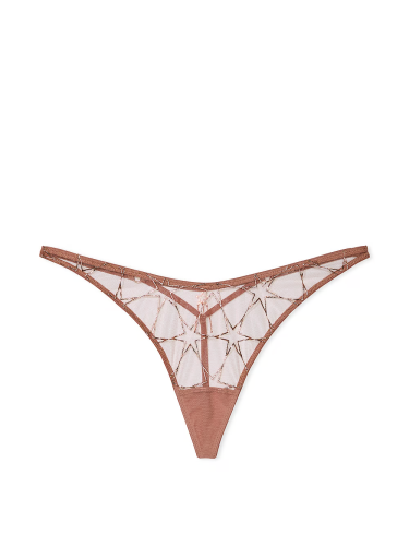 Трусики Stardust Embroidery High-Leg V-String Panty Rose Gold