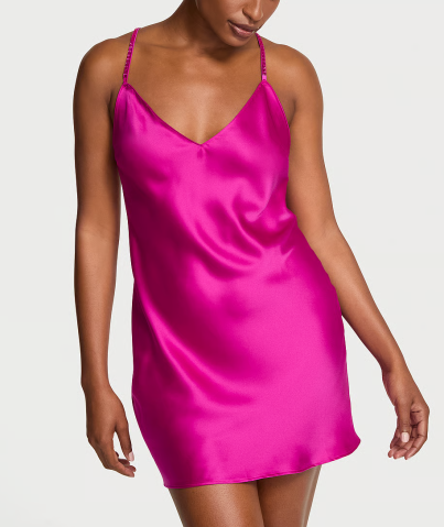 Нічна сорочка сатинова Crystal Bow Satin Mini Slip Dress