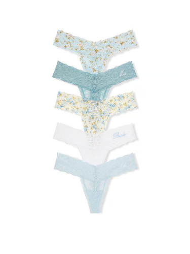 Набір трусиків 5-Pack Bridal Lace Thong Panties