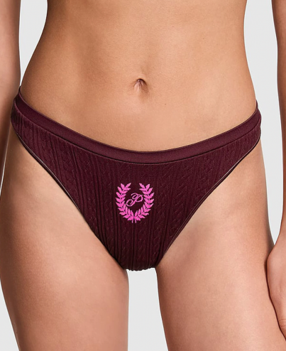 Трусики Seamless High-Leg Thong Panty PINK Bordo
