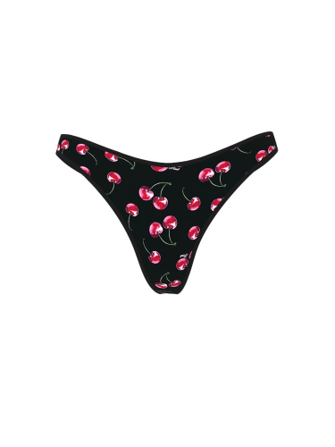 Трусики Cotton High-Leg Thong Panty Black Cherries