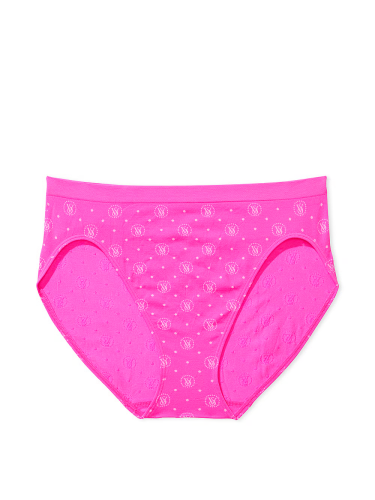 Трусики Victoria's Secret Seamless Lace-Trim High-Leg Brief Panty Pink