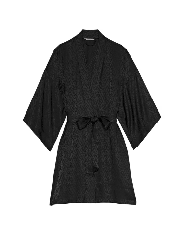 Сатиновий халат The Tour '23 Icon Satin Robe Black від Victoria's Secret
