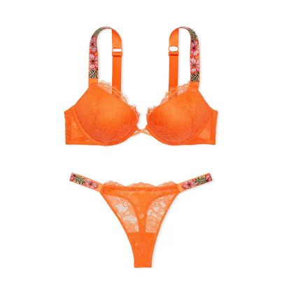 Комплект Very Sexy Bombshell Add-2-Cups Hibiscus Shine Strap Lace Push-Up Bra Sunny Orange