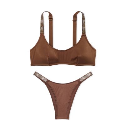 Комплект Shine Strap Scoop Bralette & Brazilian Panty Mousse