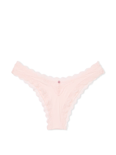 Трусики Dream Angels Lace Brazilian Panty Lace Trim Purest Pink