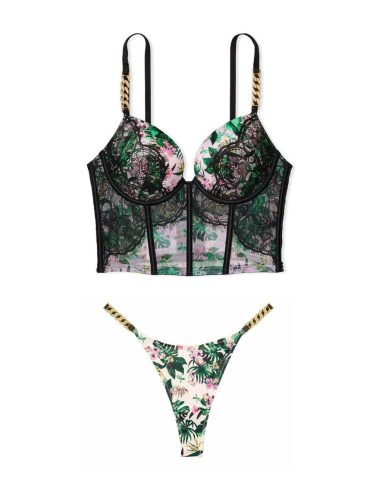 Комплект Very Sexy Push-Up Corset Top & Thong Panty Orchid Paradise