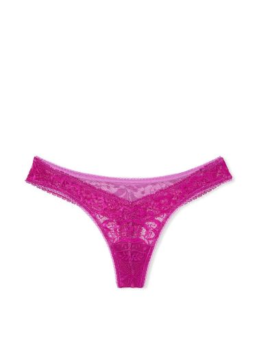 Трусики Lacie Mesh Waist Thong Panty Raspberry Cooler Victoria's Secret