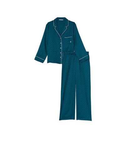 Піжама сатинова Satin Long Pajama Set Midnight Sea