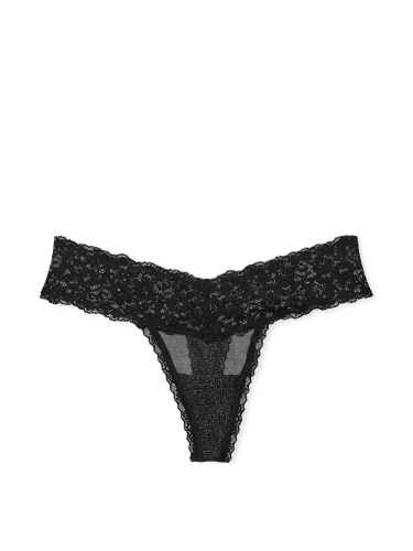 Трусики The Lace Sequin Posey Lace Thong Panty Black