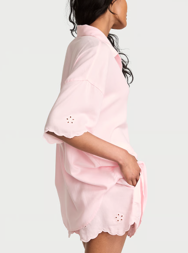 Піжама Modal-Cotton Eyelet Short Pajama Set Pink