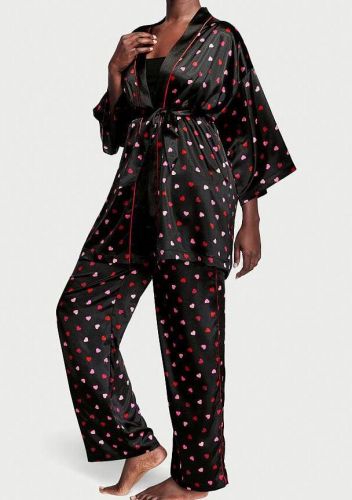 Піжама сатинова Victoria's Secret 3-Piece Satin Pajama Set