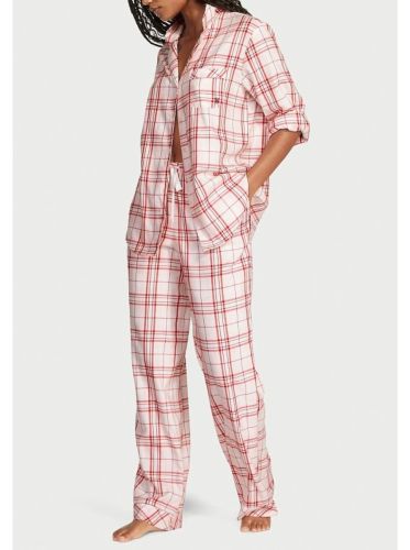 Піжама Flannel Long Pajama Set Peppermint Plaid від Victoria's Secret