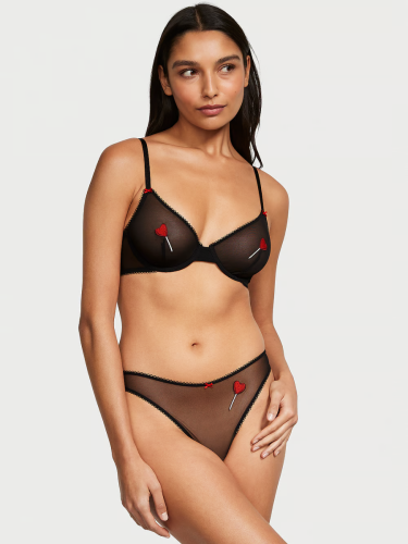 Комплект Tease Unlined Demi Bra Black Lollipops Victoria's Secret